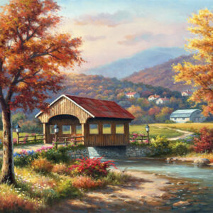 Covered Bridge In Fall