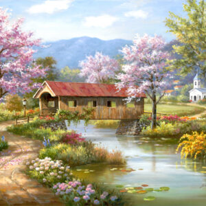 Covered Bridge In Spring