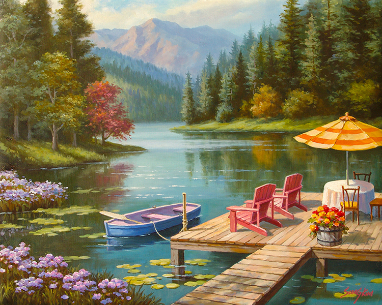 Relaxing Lakeside - Sung Kim Art